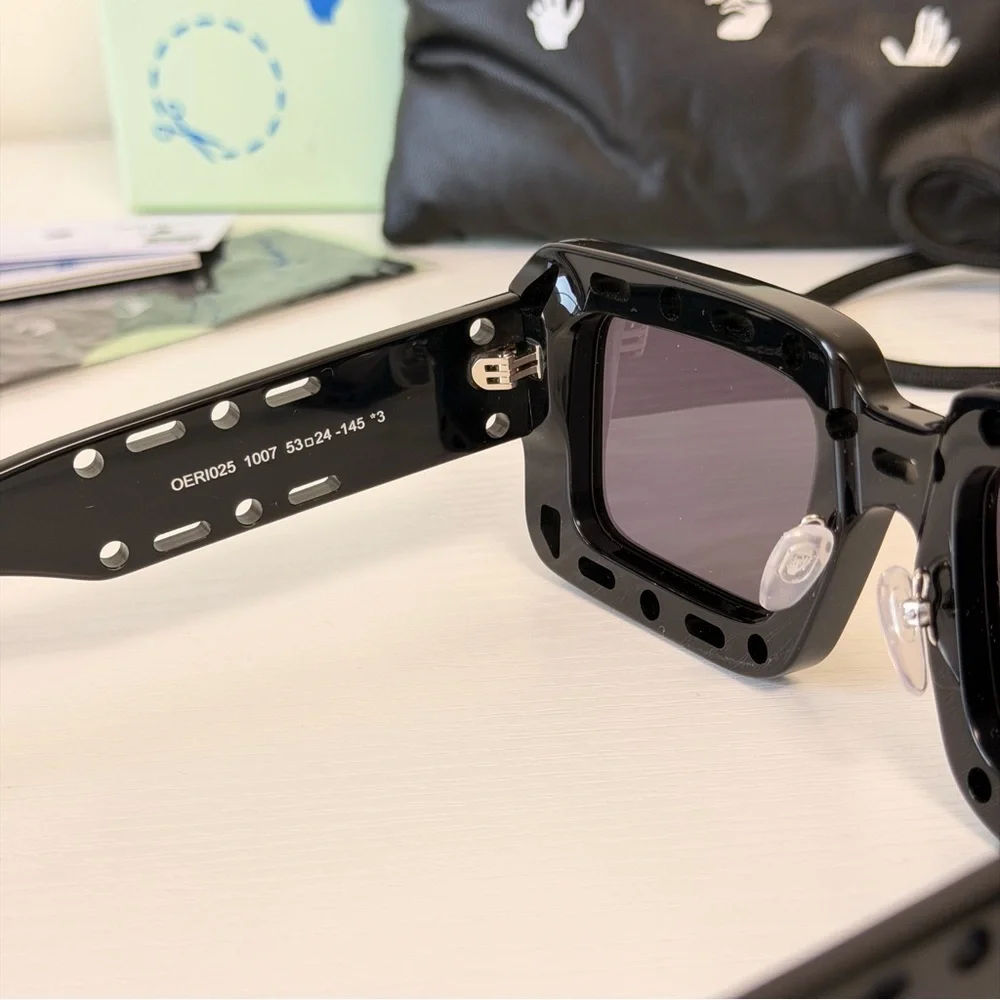 New! Off-White Black Sunglasses, OERI025 1007, Unisex, Authentic